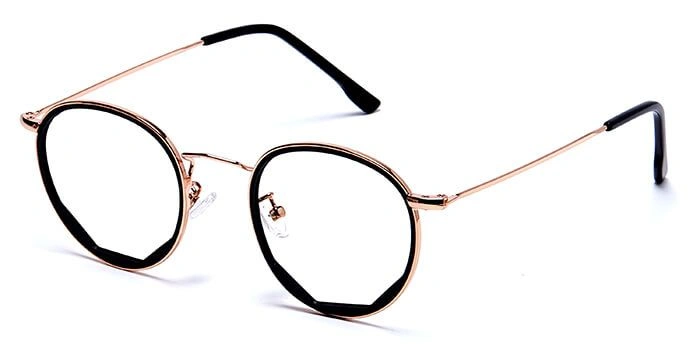 GRAVIATE by Coolwinks E25B6042 Glossy Gold Full Frame Round Computer Glasses for Men and Women-GOLD-1