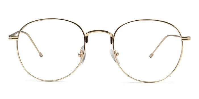 GRAVIATE by Coolwinks E25B6507 Glossy Gold Full Frame Round Eyeglasses for Men and Women-