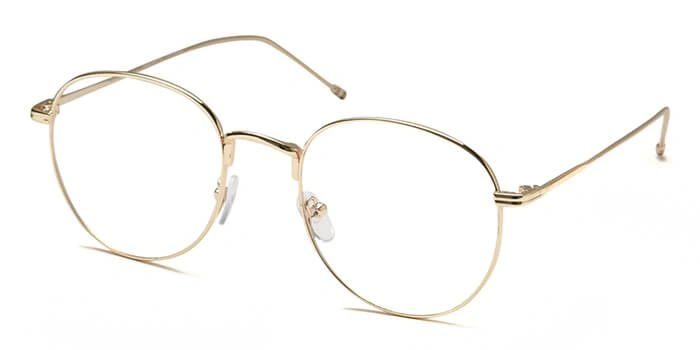 GRAVIATE by Coolwinks E25B6507 Glossy Gold Full Frame Round Eyeglasses for Men and Women-GOLD-1