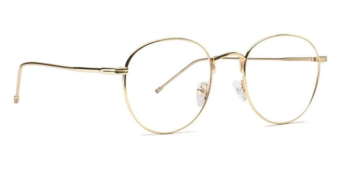 GRAVIATE by Coolwinks E25B6507 Glossy Gold Full Frame Round Eyeglasses for Men and Women-GOLD-2