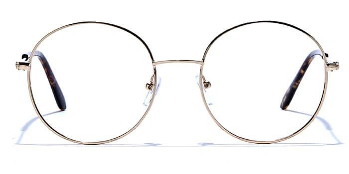 GRAVIATE by Coolwinks E25B6512 Glossy Gold Full Frame Round Eyeglasses for Men and Women-