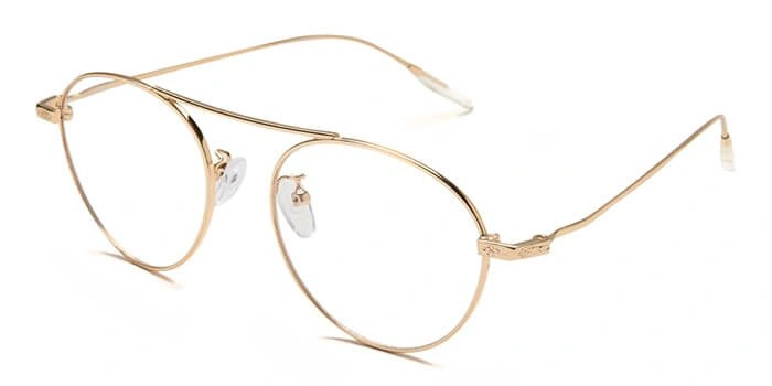 GRAVIATE by Coolwinks E25B6524 Glossy Gold Full Frame Round Eyeglasses for Men and Women-GOLD-1