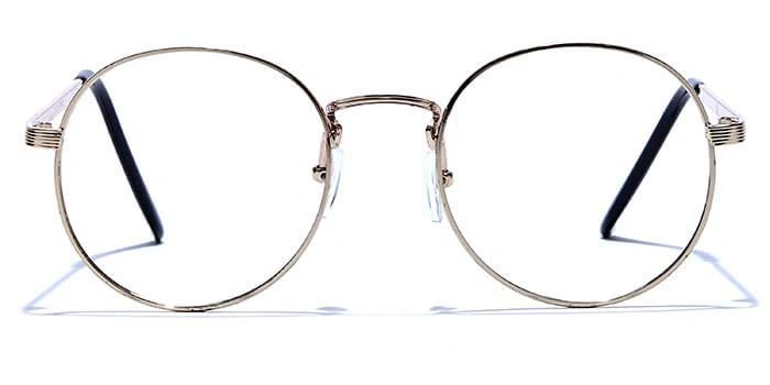 GRAVIATE by Coolwinks E25B6577 Glossy Gold Full Frame Round Eyeglasses for Men and Women-