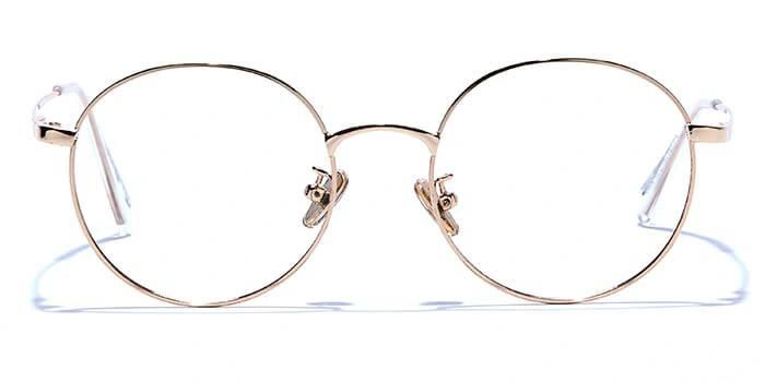 GRAVIATE by Coolwinks E25B6627 Glossy Gold Full Frame Round Eyeglasses for Men and Women-