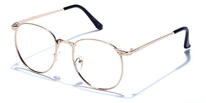 GRAVIATE by Coolwinks E25B6632 Glossy Gold Full Frame Round Eyeglasses for Men and Women-GOLD-1