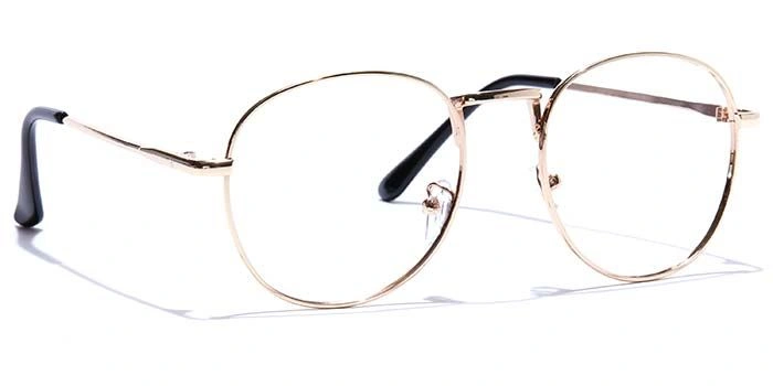 GRAVIATE by Coolwinks E25B7592 Glossy Gold Full Frame Round Eyeglasses for Men and Women-GOLD-2