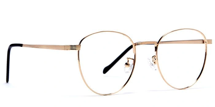 GRAVIATE by Coolwinks E25C6033 Glossy Gold Full Frame Round Eyeglasses for Men and Women-GOLD-2