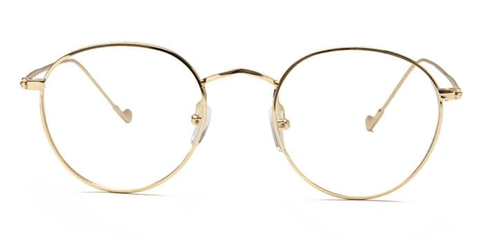 GRAVIATE by Coolwinks E25C6498 Glossy Gold Full Frame Round Eyeglasses for Men and Women-