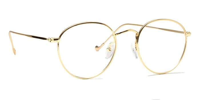 GRAVIATE by Coolwinks E25C6498 Glossy Gold Full Frame Round Eyeglasses for Men and Women-GOLD-2