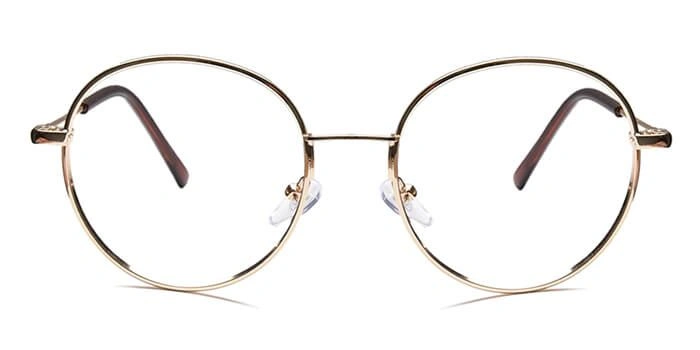 GRAVIATE by Coolwinks E25C6573 Glossy Gold Full Frame Round Eyeglasses for Men and Women-