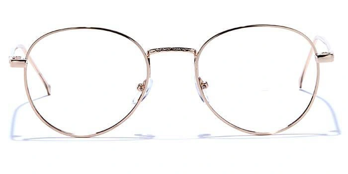 GRAVIATE by Coolwinks E25C6625 Glossy Gold Full Frame Round Eyeglasses for Men and Women-