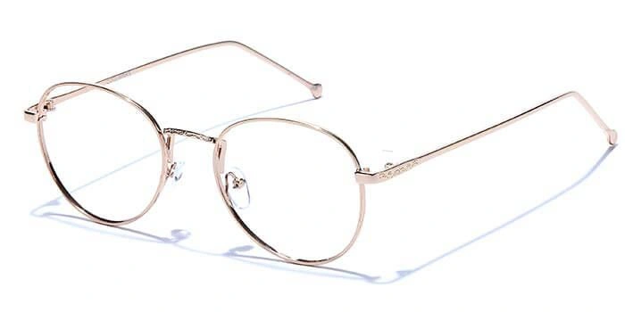 GRAVIATE by Coolwinks E25C6625 Glossy Gold Full Frame Round Eyeglasses for Men and Women-GOLD-1