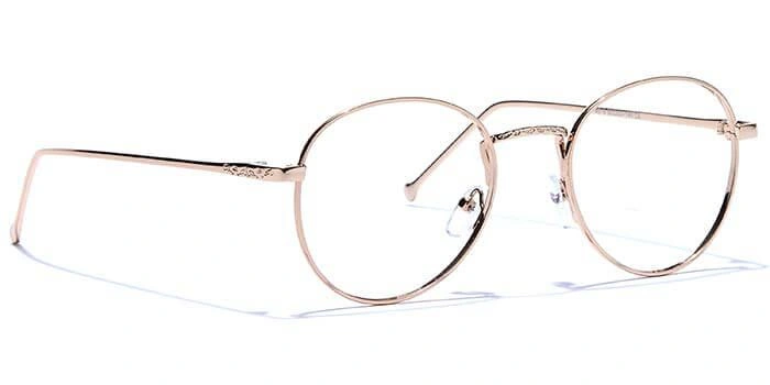 GRAVIATE by Coolwinks E25C6625 Glossy Gold Full Frame Round Eyeglasses for Men and Women-GOLD-2