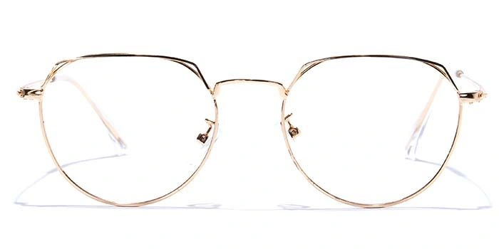 GRAVIATE by Coolwinks E25C7596 Glossy Gold Full Frame Round Eyeglasses for Men and Women-