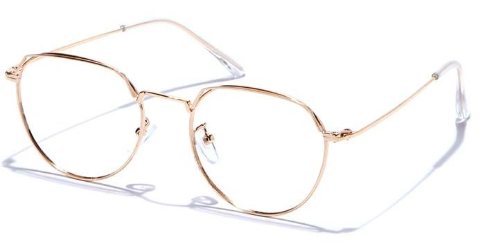 GRAVIATE by Coolwinks E25C7596 Glossy Gold Full Frame Round Eyeglasses for Men and Women-GOLD-1