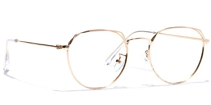 GRAVIATE by Coolwinks E25C7596 Glossy Gold Full Frame Round Eyeglasses for Men and Women-GOLD-2