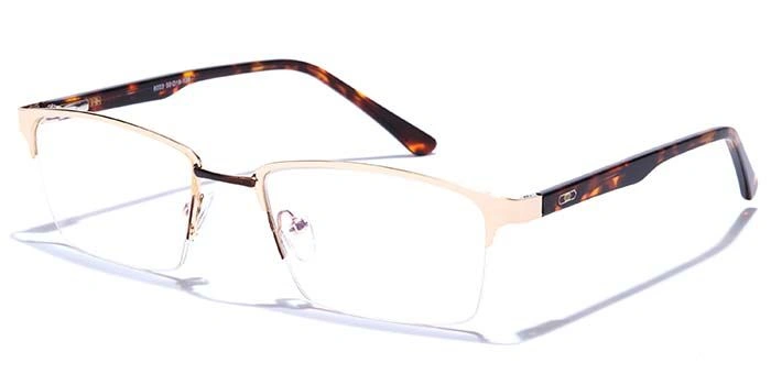 GRAVIATE by Coolwinks E13B6881 Glossy Gold Half Frame Rectangle Eyeglasses for Men and Women-GOLD-1