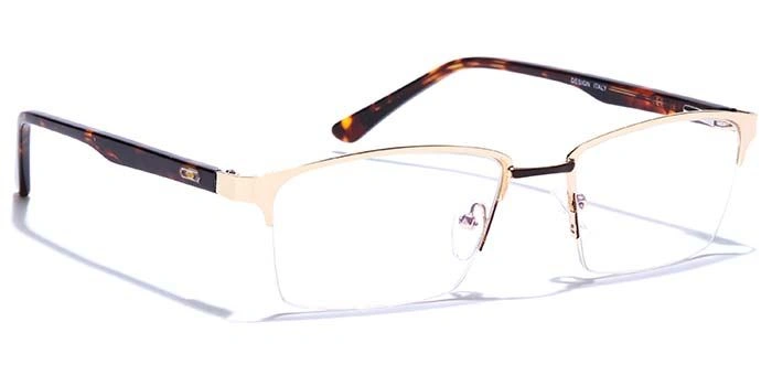 GRAVIATE by Coolwinks E13B6881 Glossy Gold Half Frame Rectangle Eyeglasses for Men and Women-GOLD-2