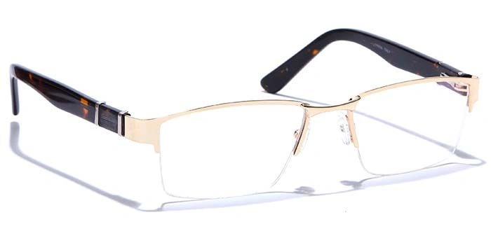 GRAVIATE by Coolwinks E25A6778 Glossy Gold Half Frame Rectangle Eyeglasses for Men and Women-GOLD-2