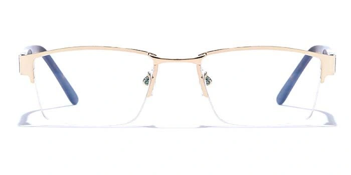 GRAVIATE by Coolwinks E25A6779 Glossy Gold Half Frame Rectangle Eyeglasses for Men and Women-