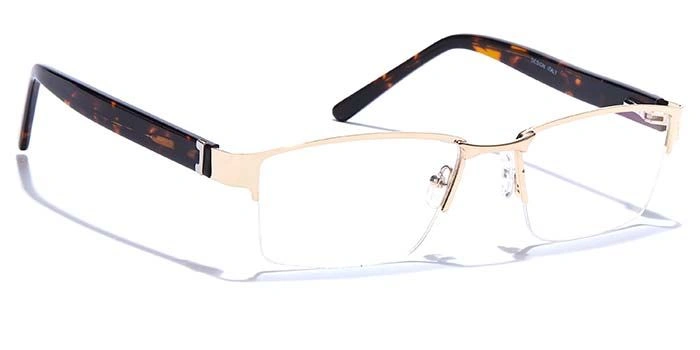 GRAVIATE by Coolwinks E25A6779 Glossy Gold Half Frame Rectangle Eyeglasses for Men and Women-GOLD-2