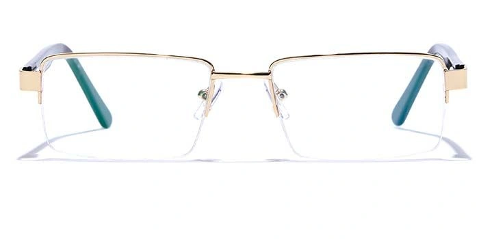 GRAVIATE by Coolwinks E25A6818 Glossy Gold Half Frame Rectangle Eyeglasses for Men and Women-