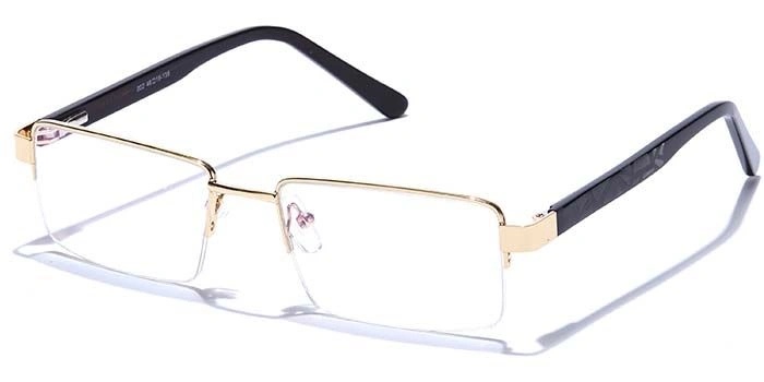 GRAVIATE by Coolwinks E25A6818 Glossy Gold Half Frame Rectangle Eyeglasses for Men and Women-GOLD-1