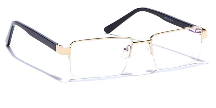 GRAVIATE by Coolwinks E25A6818 Glossy Gold Half Frame Rectangle Eyeglasses for Men and Women-GOLD-2