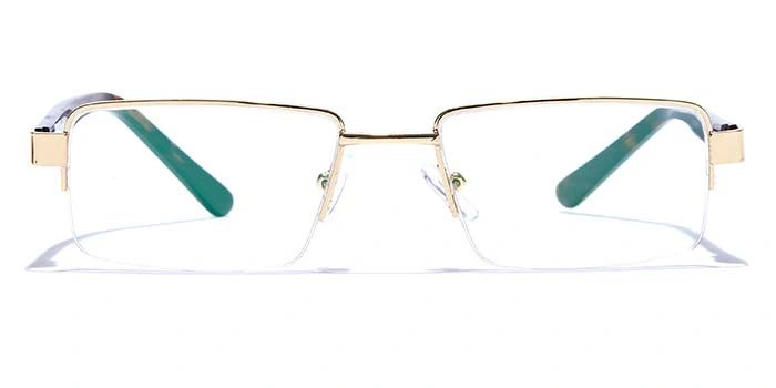 GRAVIATE by Coolwinks E25A6820 Glossy Gold Half Frame Rectangle Eyeglasses for Men and Women-