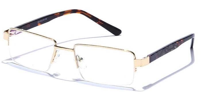 GRAVIATE by Coolwinks E25A6820 Glossy Gold Half Frame Rectangle Eyeglasses for Men and Women-GOLD-1