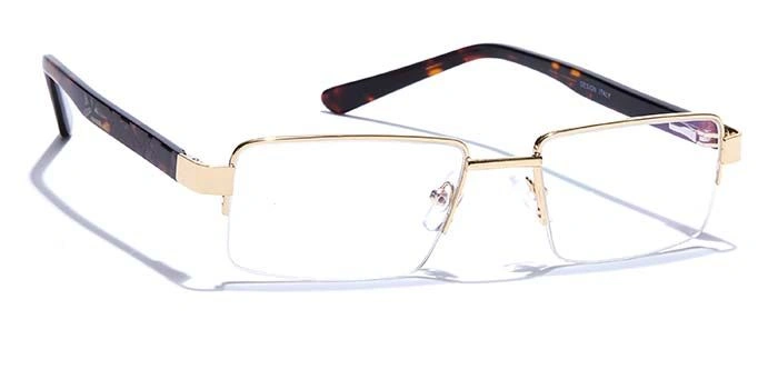 GRAVIATE by Coolwinks E25A6820 Glossy Gold Half Frame Rectangle Eyeglasses for Men and Women-GOLD-2