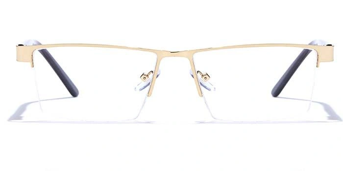 GRAVIATE by Coolwinks E25A6867 Glossy Gold Half Frame Rectangle Eyeglasses for Men and Women-