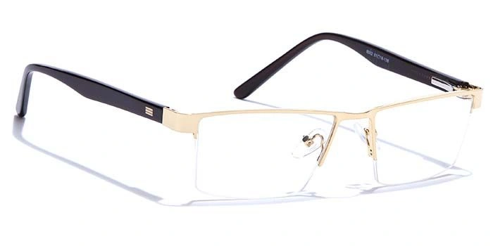 GRAVIATE by Coolwinks E25A6867 Glossy Gold Half Frame Rectangle Eyeglasses for Men and Women-GOLD-2