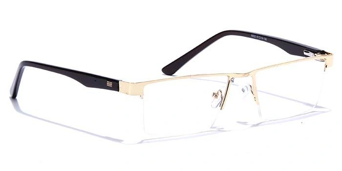 GRAVIATE by Coolwinks E25A6887 Glossy Gold Half Frame Rectangle Eyeglasses for Men and Women-GOLD-2