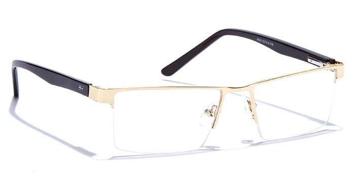 GRAVIATE by Coolwinks E25A6899 Glossy Gold Half Frame Rectangle Eyeglasses for Men and Women-GOLD-2