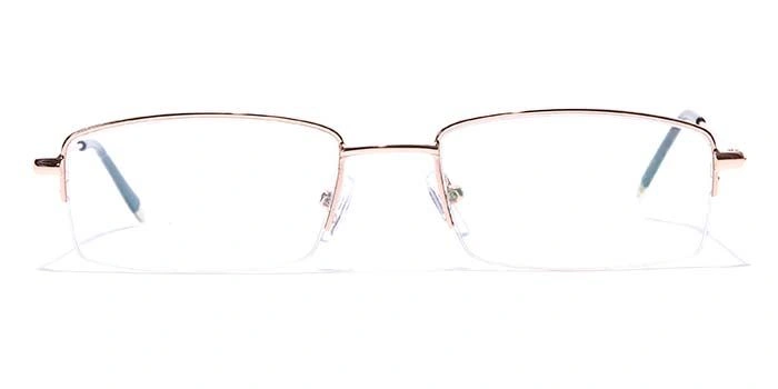 GRAVIATE by Coolwinks E25A7020 Glossy Gold Half Frame Rectangle Eyeglasses for Men and Women-