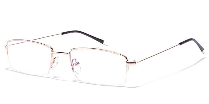 GRAVIATE by Coolwinks E25A7020 Glossy Gold Half Frame Rectangle Eyeglasses for Men and Women-GOLD-1