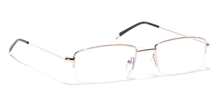 GRAVIATE by Coolwinks E25A7020 Glossy Gold Half Frame Rectangle Eyeglasses for Men and Women-GOLD-2