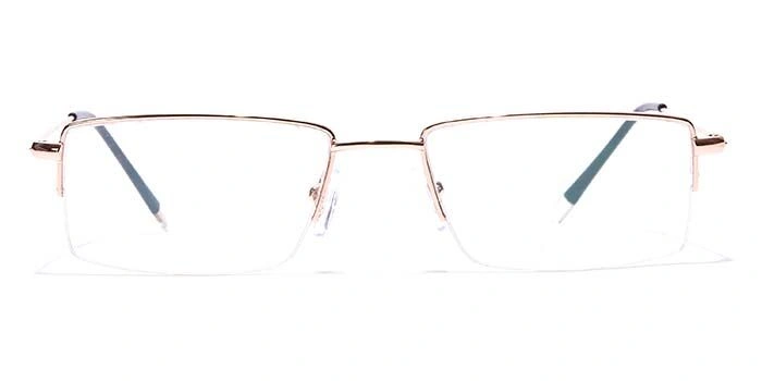 GRAVIATE by Coolwinks E25A7026 Glossy Gold Half Frame Rectangle Eyeglasses for Men and Women-