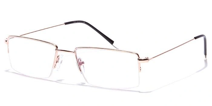 GRAVIATE by Coolwinks E25A7026 Glossy Gold Half Frame Rectangle Eyeglasses for Men and Women-GOLD-1