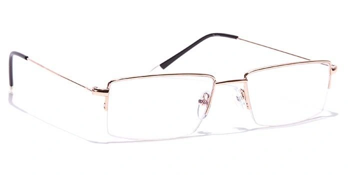 GRAVIATE by Coolwinks E25A7026 Glossy Gold Half Frame Rectangle Eyeglasses for Men and Women-GOLD-2