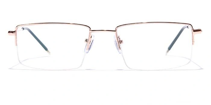 GRAVIATE by Coolwinks E25A7032 Glossy Gold Half Frame Rectangle Eyeglasses for Men and Women-