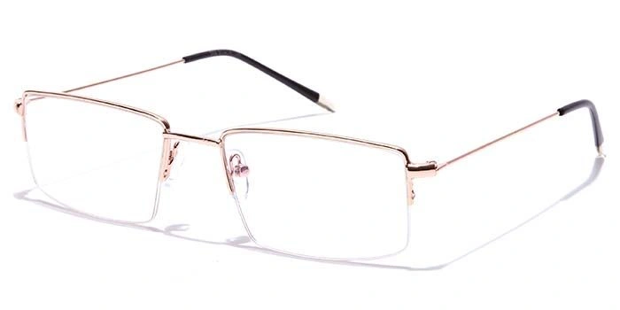 GRAVIATE by Coolwinks E25A7032 Glossy Gold Half Frame Rectangle Eyeglasses for Men and Women-GOLD-1