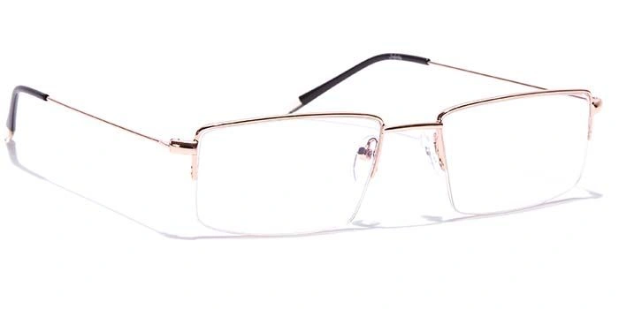 GRAVIATE by Coolwinks E25A7032 Glossy Gold Half Frame Rectangle Eyeglasses for Men and Women-GOLD-2