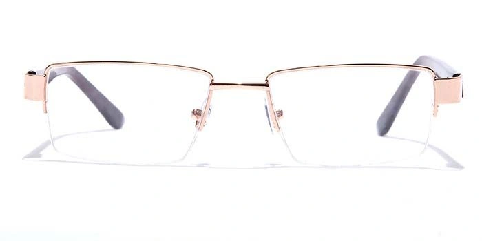 GRAVIATE by Coolwinks E25A7041 Glossy Gold Half Frame Rectangle Eyeglasses for Men and Women-