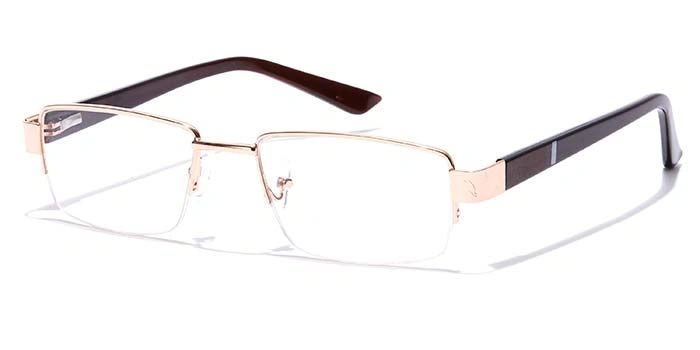 GRAVIATE by Coolwinks E25A7051 Glossy Gold Half Frame Rectangle Eyeglasses for Men and Women-GOLD-1