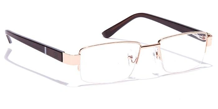 GRAVIATE by Coolwinks E25A7051 Glossy Gold Half Frame Rectangle Eyeglasses for Men and Women-GOLD-2