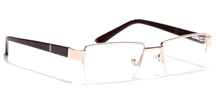 GRAVIATE by Coolwinks E25A7104 Glossy Gold Half Frame Rectangle Eyeglasses for Men and Women-GOLD-2