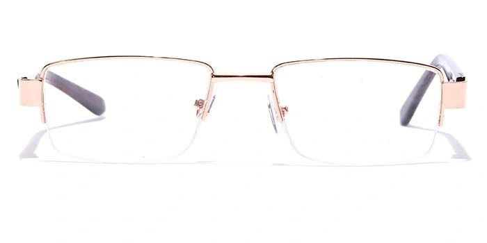 GRAVIATE by Coolwinks E25A7110 Glossy Gold Half Frame Rectangle Eyeglasses for Men and Women-