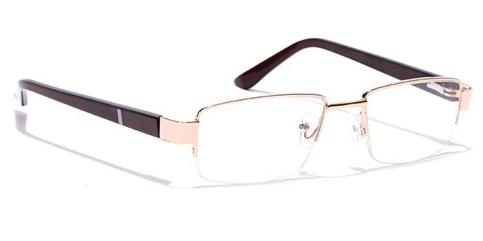 GRAVIATE by Coolwinks E25A7110 Glossy Gold Half Frame Rectangle Eyeglasses for Men and Women-GOLD-2